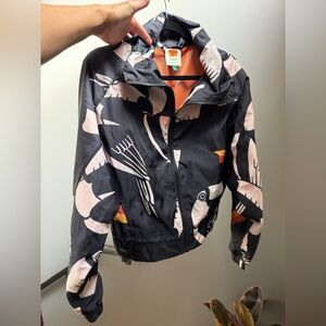 FARM Rio‎ Toucan Print Windbreaker Jacket • Size M • Mesh Lined